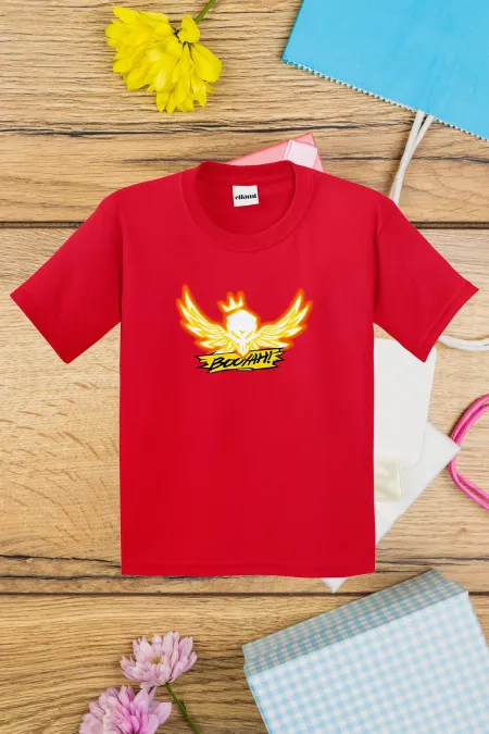 T-shirt imprimé pour enfants avec slogan Booyah