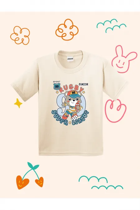 Rugby League Design Printed Kids T-shirt