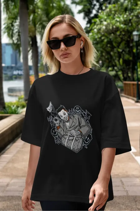 Unisex Men's/Women's BANG Custom Printed Oversize Cotton Crew Neck T-Shirt