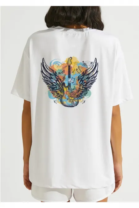 Guitar Printed Oversized T-shirt