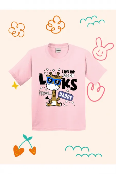 Cute Giraffe with Glasses Print Kids T-shirt