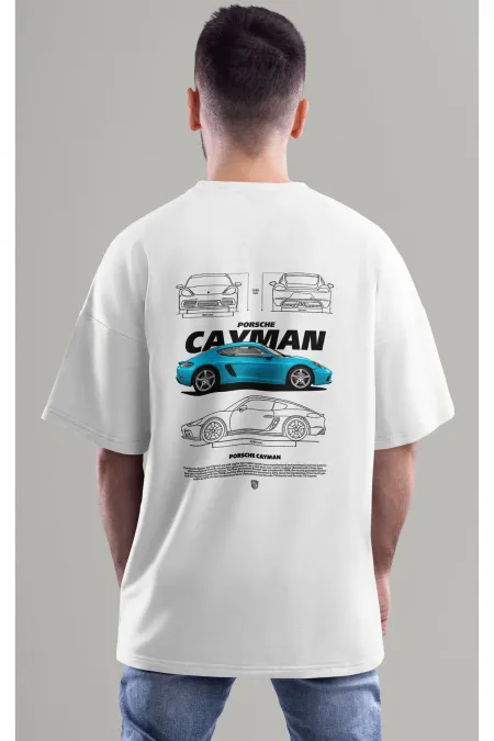 Unisex Men/Women PORSCHE CAYMAN Colorful Custom Printed Oversize Cotton Crew Neck T-Shirt T-Shirt