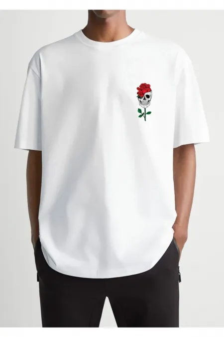 Oversize White Printed T-shirt