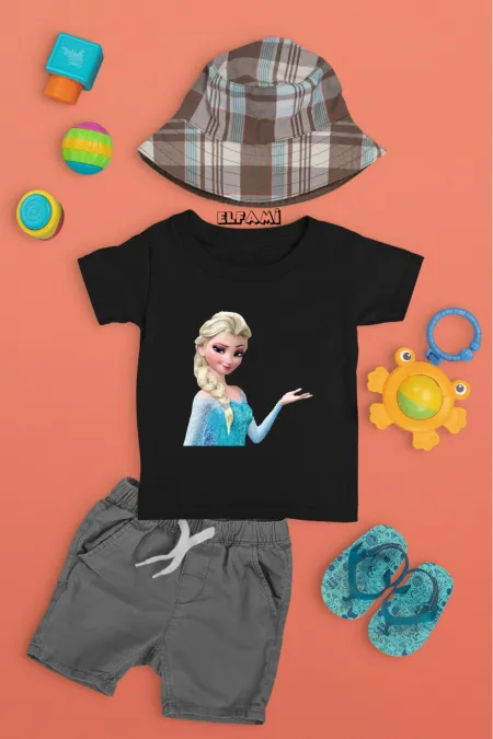 T-shirt imprimé Elsa Frozen pour fille/garçon