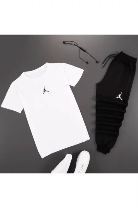 Beyaz Baskılı Eşofman Takımı Jrd001