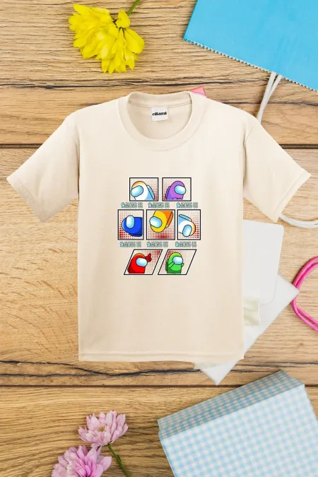 T-shirt imprimé pour enfants avec personnages Among Us