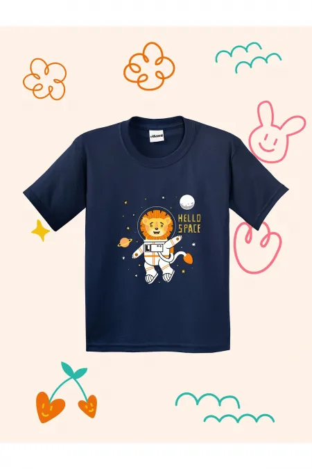 Hello Space Printed Kids T-shirt