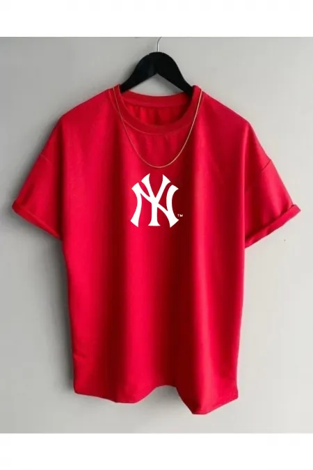 New York Print Black Oversize T-shirt