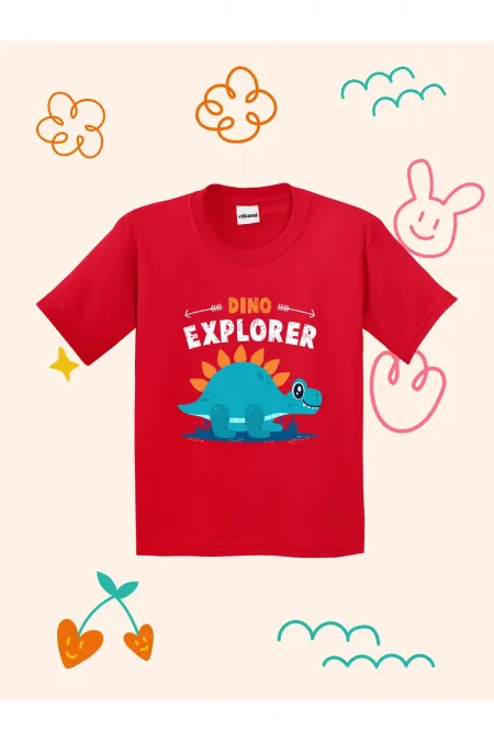 Explorer Dino Print Kids T-shirt