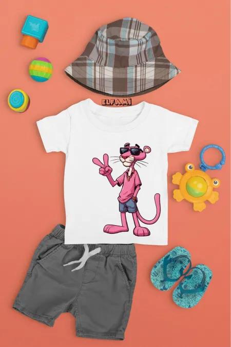 T-shirt imprimé Panthère rose pour fille/garçon