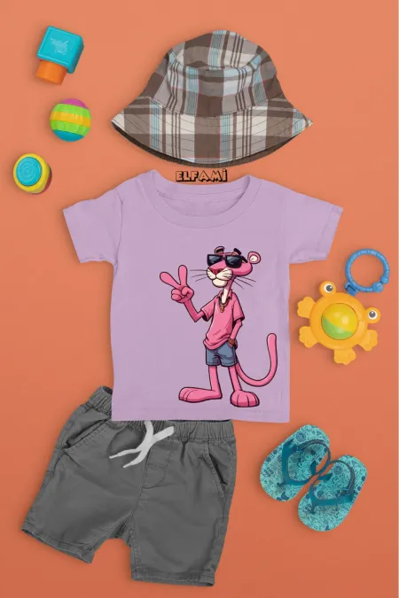 T-shirt imprimé Panthère rose pour fille/garçon