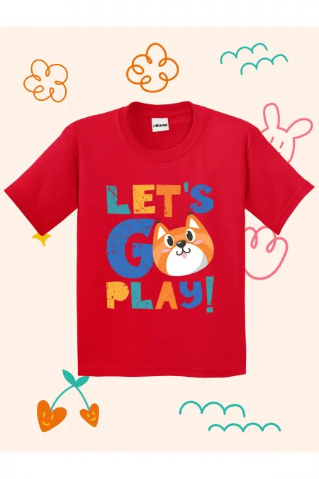 Lets Go Play Printed Kids T-shirt