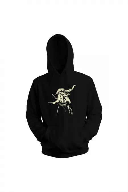 Samurai Swordsman Kapşonlu Sweatshirt Hoodie - %100 Pamuk