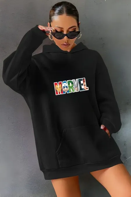MARVEL PRINTED HOODED SWEATSHIRT
