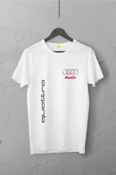 Audi Quattro Tasarımlı Tshirt , Unisex Premium, Çatlama Solma Yapmaz / Otomobil
