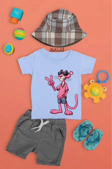 T-shirt imprimé Panthère rose pour fille/garçon