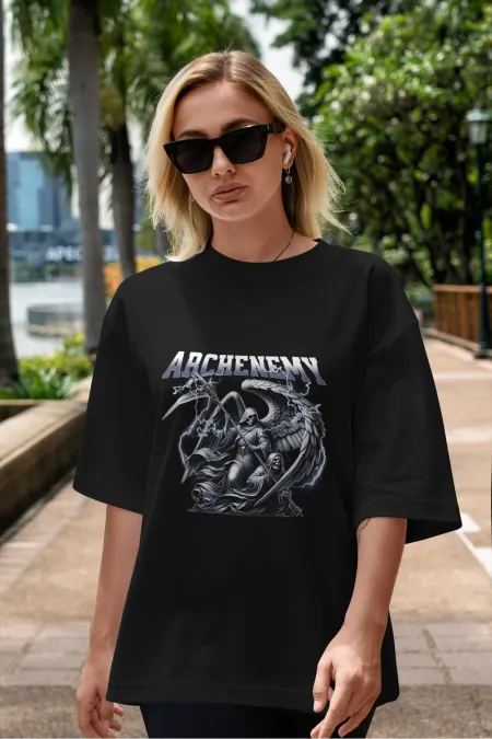 Unisex Men/Women ARCHENEMY Colorful Custom Printed Oversize Cotton Crew Neck T-Shirt T-Shirt
