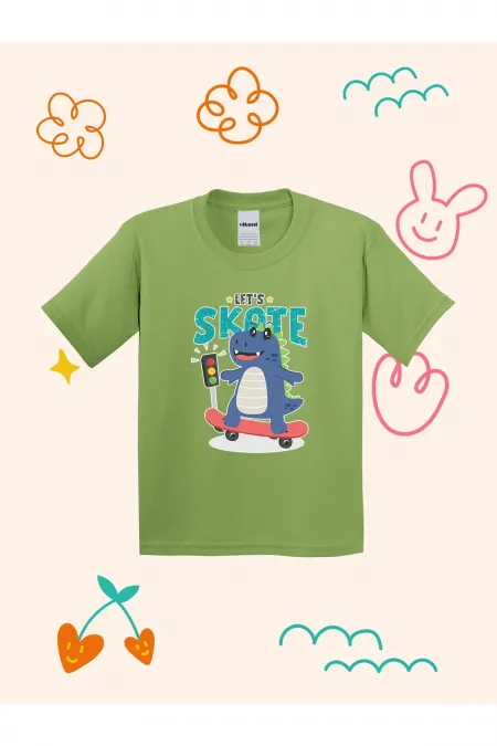 Lets Skate Printed Kids T-shirt
