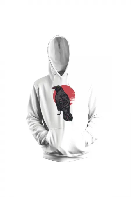 Dark Crow Kapşonlu Sweatshirt Hoodie - %100 Pamuk