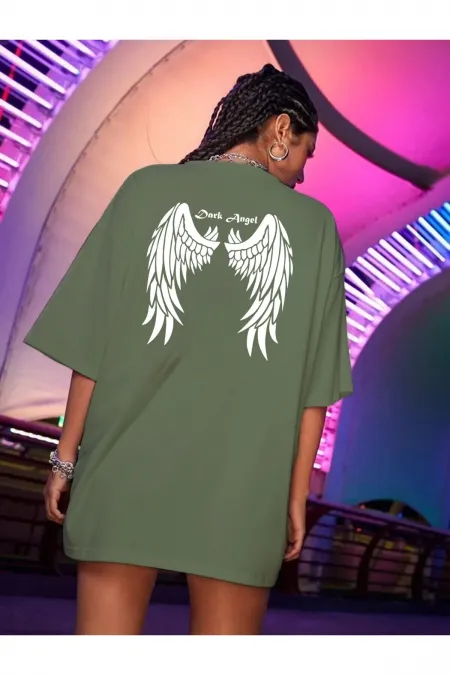 Green Wing Printed Oversized T-shirt