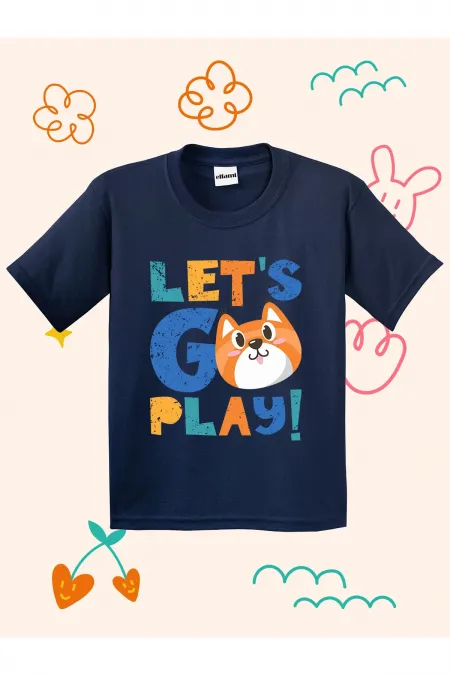 Lets Go Play Printed Kids T-shirt