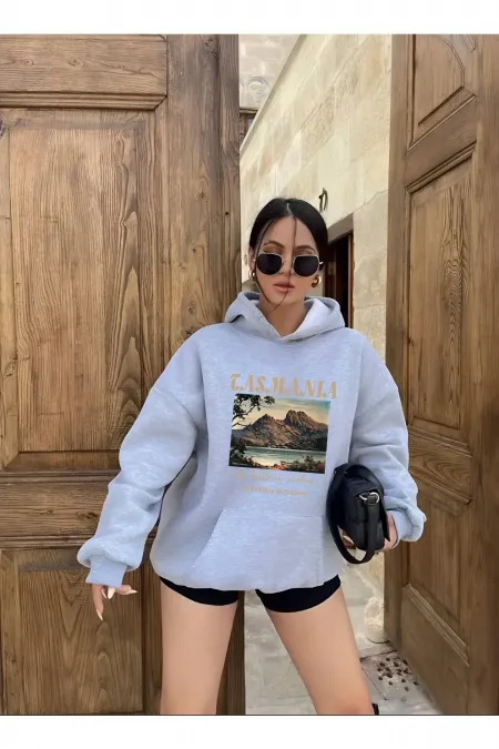 Tasmania Printed Hooded Sweatshirt