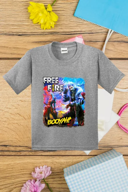 T-shirt imprimé pour enfants FreeFire Booyah Design