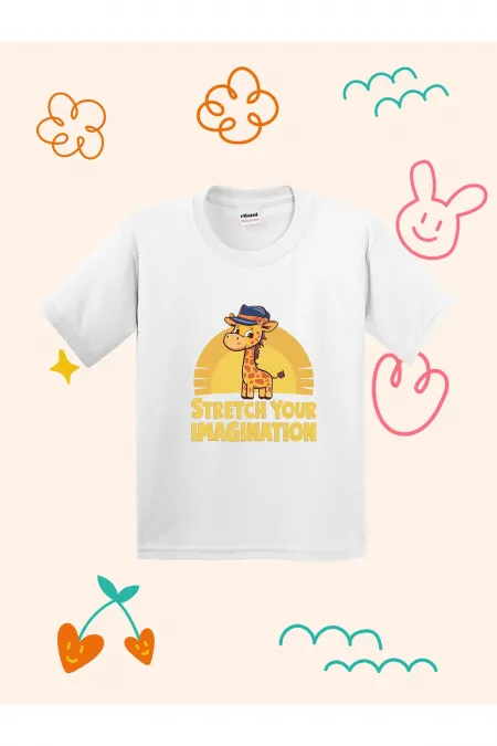 Cute Giraffe and Sun Print Kids T-shirt