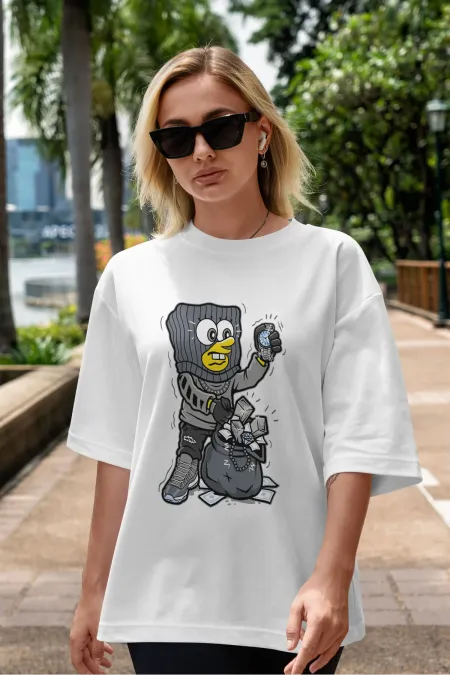 Unisex Men's/Women's SpongeBob Custom Printed Oversize Cotton Crew Neck T-Shirt