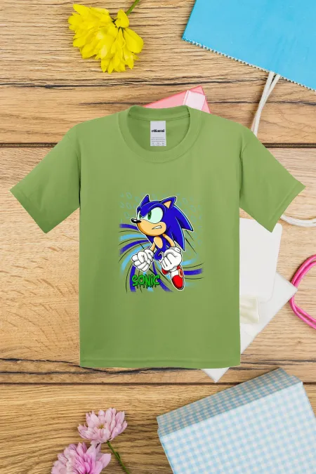 T-shirt imprimé Sonic Design pour enfants