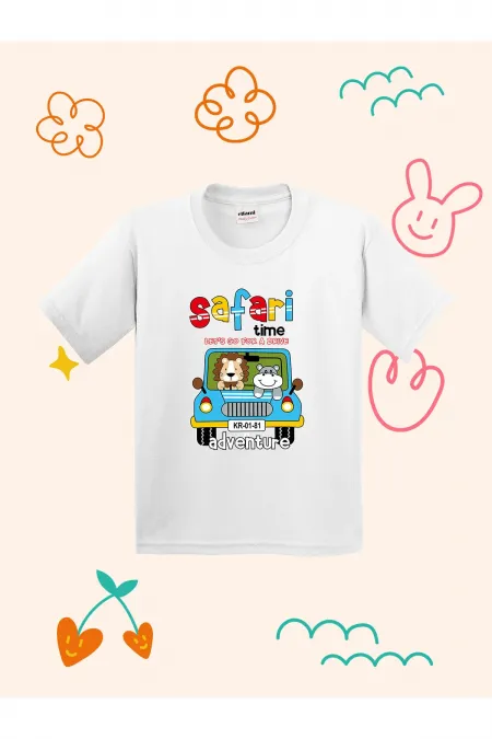 T-shirt enfant imprimé Safari Time Design