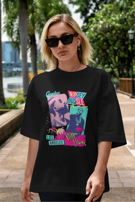 Unisex Men's/Women's NIPSEY HUSSLE Custom Printed Oversize Cotton Crew Neck T-Shirt