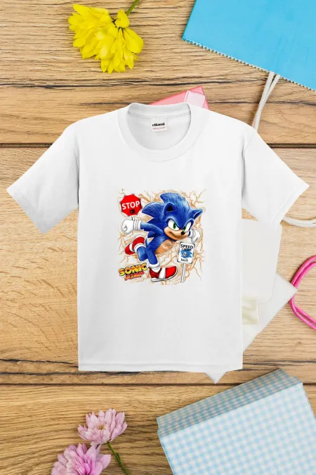 T-shirt imprimé Sonic Jump pour enfants