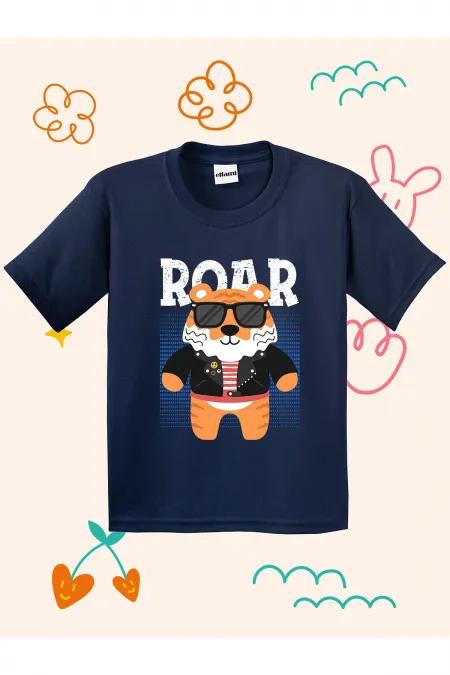 Roar Cute Lion Print Kids T-shirt