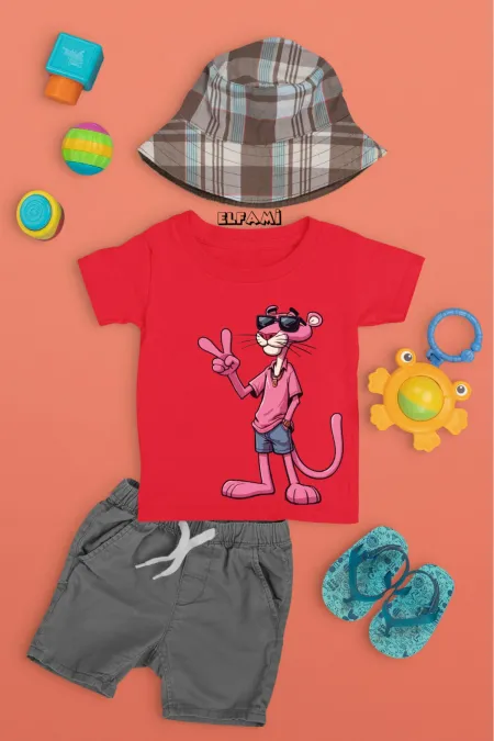 T-shirt imprimé Panthère rose pour fille/garçon