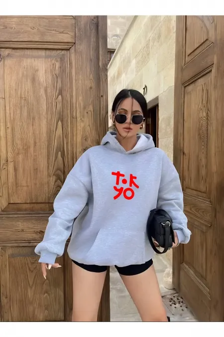 TOKYO PRINTED HOODED SWEATSHIRT