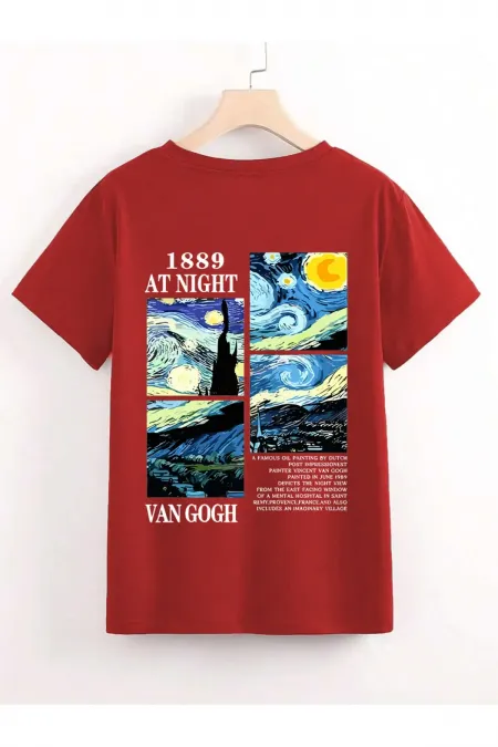 Unisex Van Gogh Print Oversize T-shirt