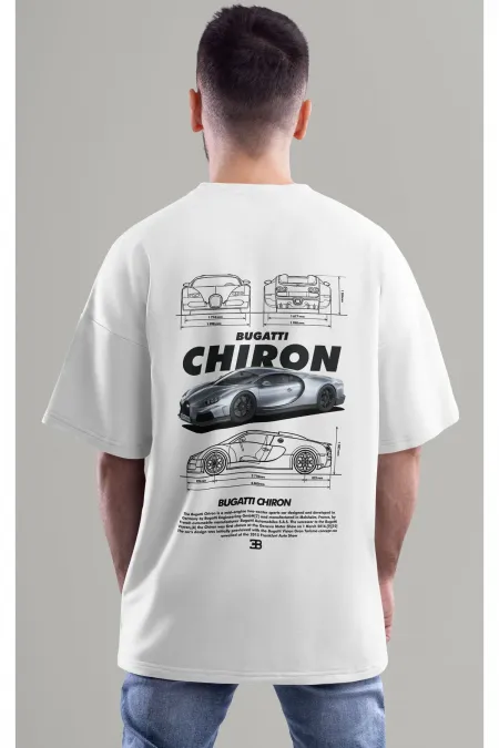 Unisex Erkek/Kadın BUGATTI CHIRON Renkli Özel Baskılı Oversize Pamuklu Bisiklet Yaka T-Shirt Tişört