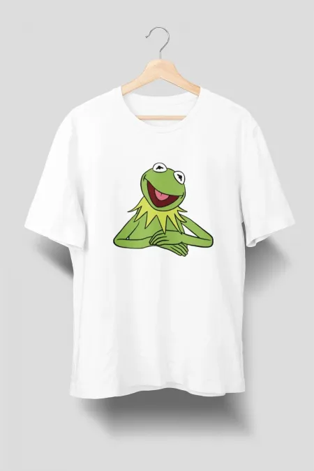 Women's White Kermit Printed T-Shirt