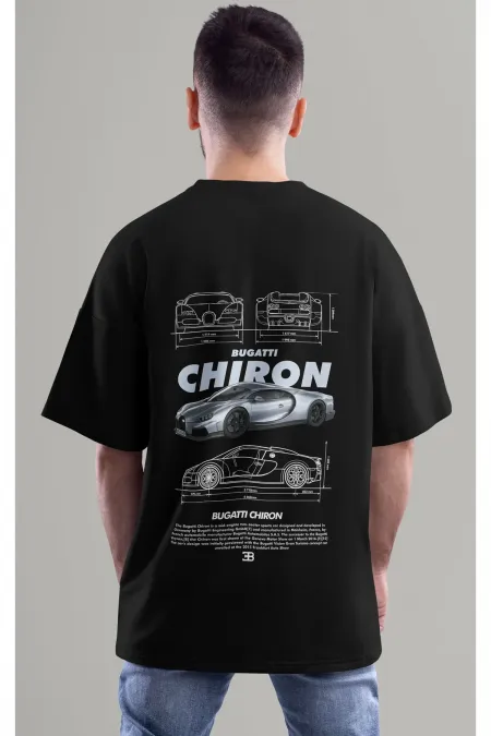 Unisex Men/Women BUGATTI CHIRON Colorful Custom Printed Oversize Cotton Crew Neck T-Shirt T-Shirt