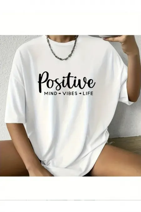 Positive Graphic Written Design T-shirt Oversize