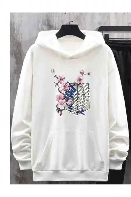 Titan Printed White Sweater