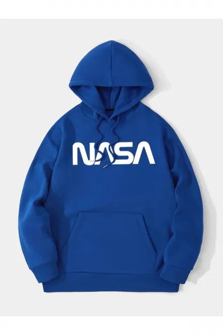 NASA Printed Blue Sweater