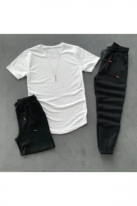 3'lü Eşofman T-shirt Kombin