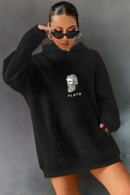 PLATO PRINTED HOODED SWEATSHIRT
