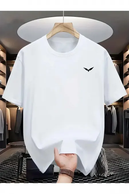 Unisex Birds Printed Crew Neck Oversize T-shirt
