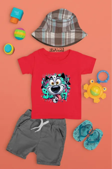 T-shirt imprimé chien mignon pour filles/garçons