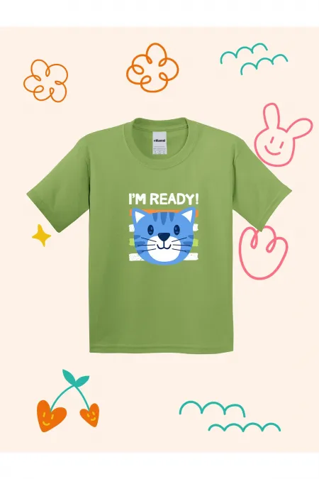 Cute Cat Print Kids T-shirt