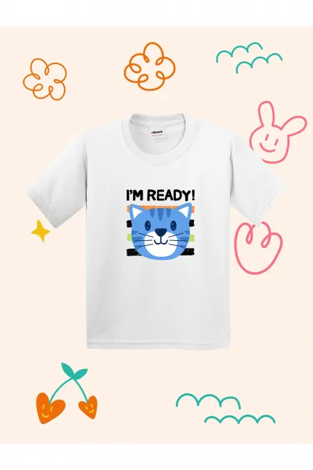 Cute Cat Print Kids T-shirt