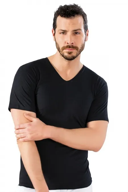 5'li Ekonomik Paket, %100 Pamuklu, V Yaka Erkek Penye Fanila & T-shirt 203